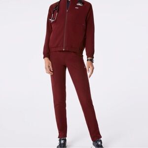 Figs Burgundy Sydney Scrub Jacket
